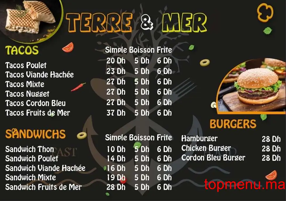 Terre et Mer menu page 3