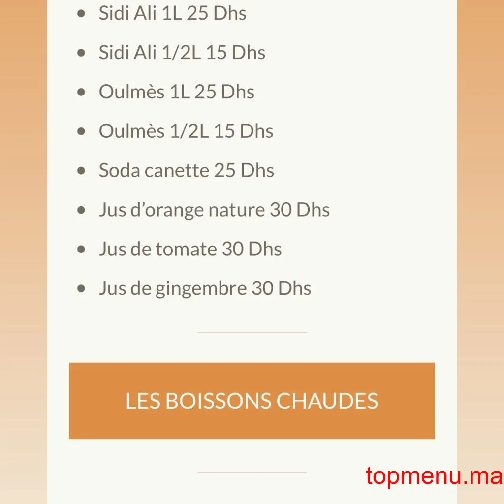 Les Trois Palmiers menu page 2