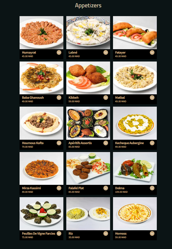 Layali Karoun Restaurant Iranien menu page 3